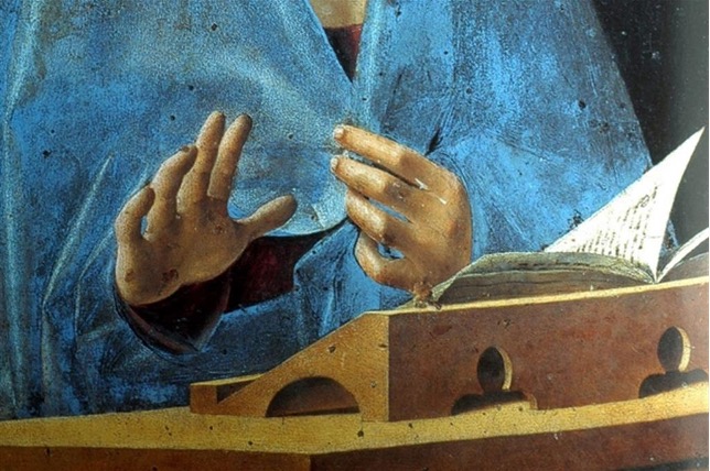 Antonello da Messina, l’Annunciata (1475), particolare